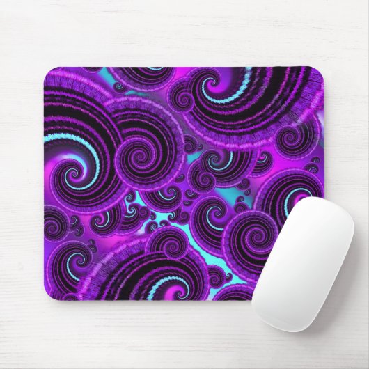 Funky lila Strudel-Fraktal-Kunst-Muster Mousepad (Mit Mouse)