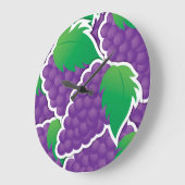 Funky lila Trauben Große Wanduhr (Winkel)