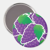 Funky lila Trauben Magnet (Vorderseite/Rückseite)