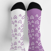 FUNKY LILA & WEISS HEARTS MUTTER'S DAY SOCKEN (Oben)