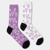 FUNKY LILA & WEISS HEARTS MUTTER'S DAY SOCKEN (Rechts)