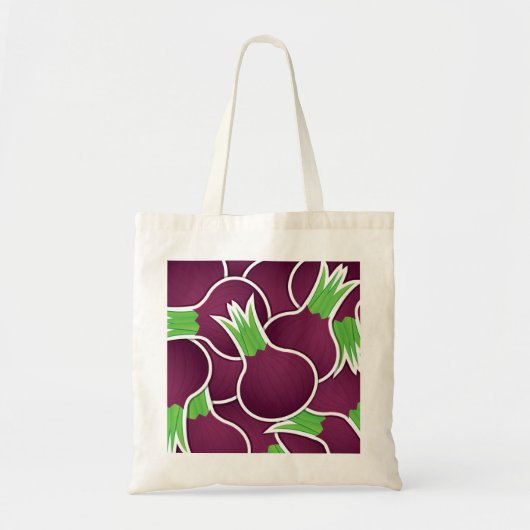 Funky lila Zwiebeln Tragetasche (Vorne)