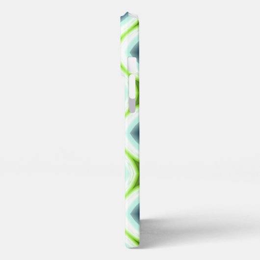 Funky Lime Green Aqua Türkis Square Art Mosaik iPhone Hülle (Linke Seite)