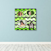 Funky Lime Green, Black, White Foto Wall Leinwanddruck (Insitu (Holzboden))