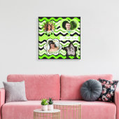 Funky Lime Green, Black, White Foto Wall Leinwanddruck (Insitu (Wohnzimmer))