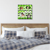 Funky Lime Green, Black, White Foto Wall Leinwanddruck (Insitu (Schlafzimmer))