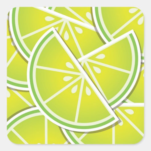 Funky Limone Kanten Quadratischer Aufkleber (Vorderseite)