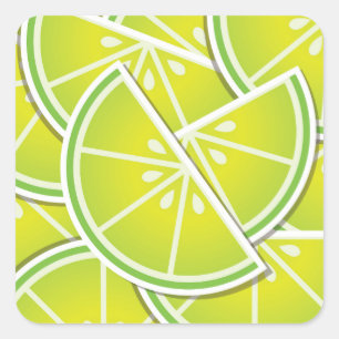 Funky Limone Kanten Quadratischer Aufkleber