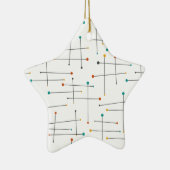 Funky Lines Pattern Retro Mitte Jahrhundert Weihna Keramik Ornament (Rechts)