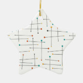 Funky Lines Pattern Retro Mitte Jahrhundert Weihna Keramik Ornament (Vorne)