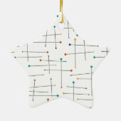Funky Lines Pattern Retro Mitte Jahrhundert Weihna Keramik Ornament (Hinten)