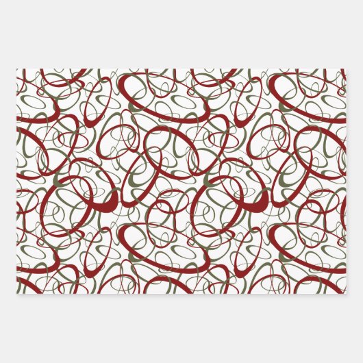 Funky loops cranberry loden Weihnachten jedes Mal Geschenkpapier Set (Vorderseite 2)