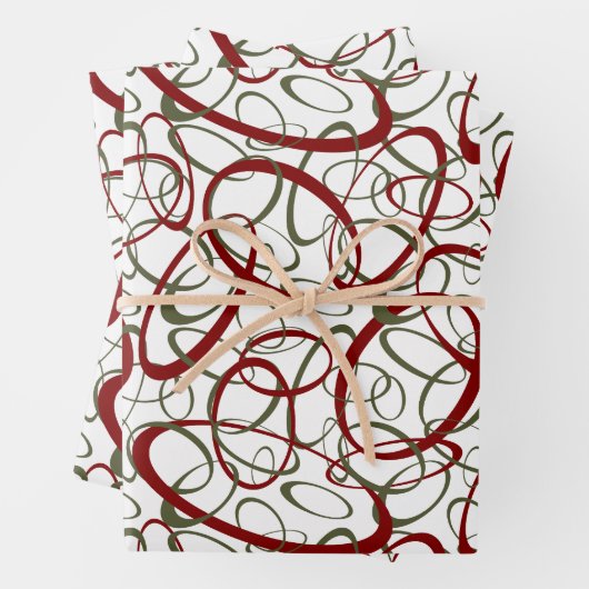 Funky loops cranberry loden Weihnachten jedes Mal Geschenkpapier Set (Beispiel)