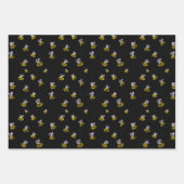 Funky lustige Hummeln auf schwarz Geschenkpapier Set (Vorderseite 3)
