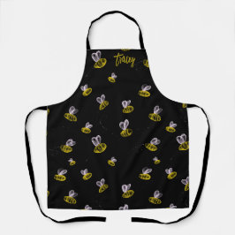 Funky lustige Hummeln auf schwarz Schürze