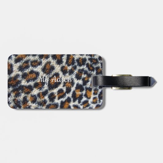 Funky lustige leopard Printmuster originell Gepäckanhänger (Rückseite horizontal)