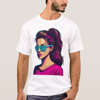 Funky Mädchen Cartoon T-Shirt