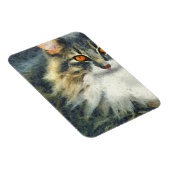Funky Maine Coon Cat Art Magnet (Rechte Seite)
