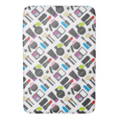 Funky Makeup Cosmetics Collage Pattern Badematte (Vorderseite Vertikal)