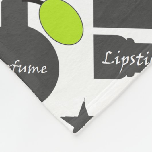 Funky Makeup Cosmetics Collage Pattern Fleecedecke (Ecke)