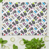 Funky Makeup Cosmetics Collage Pattern Geschirrtuch (Gefaltet)