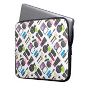 Funky Makeup Cosmetics Collage Pattern Laptopschutzhülle (Vorderseite Links)