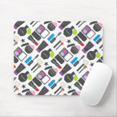 Funky Makeup Cosmetics Collage Pattern Mousepad (Mit Mouse)