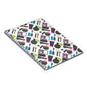 Funky Makeup Cosmetics Collage Pattern Notizblock (Rechte Seite)