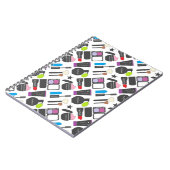 Funky Makeup Cosmetics Collage Pattern Notizblock (Linke Seite)