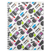 Funky Makeup Cosmetics Collage Pattern Notizblock (Vorderseite)