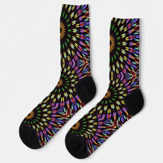 Funky Mandala Art Colorful Socken (Linkes Detail)