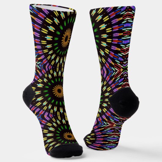 Funky Mandala Art Colorful Socken (Gewinkelt)