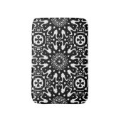 Funky Mandala Black+White Pattern Bath Mat Badematte (Vorderseite Vertikal)