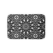 Funky Mandala Black+White Pattern Bath Mat Badematte (Vorderseite)