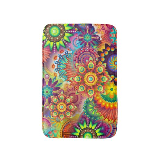 Funky Mandalases Bath Mat Badematte (Vorderseite Vertikal)