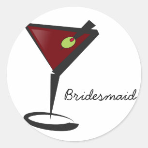 Funky martini Fun Bridesmaid Favoriten Runder Aufkleber