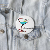 Funky martini red Bridesmaid Favoriten Button (Beispiel)