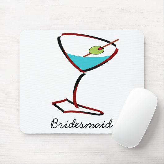 Funky martini red Bridesmaid Favoriten Mousepad (Mit Mouse)