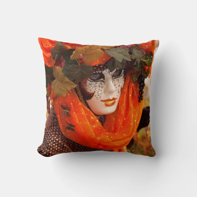 Funky Mask Carnival Throw Kissen (Vorderseite)