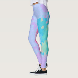 Funky Mehrfarben-Mosaikdruck Leggings