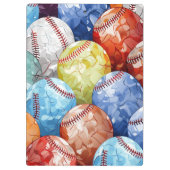 Funky Mehrfarbig Baseballs Klemmbrett (Rückseite)
