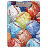 Funky Mehrfarbig Baseballs Klemmbrett (Vorderseite)