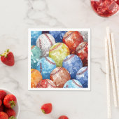 Funky Mehrfarbig Baseballs Serviette (Beispiel)