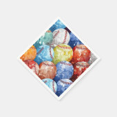 Funky Mehrfarbig Baseballs Serviette (Ecke)