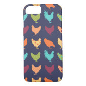 Funky Mehrfarbiges Hühnermuster Case-Mate iPhone Hülle (Rückseite)