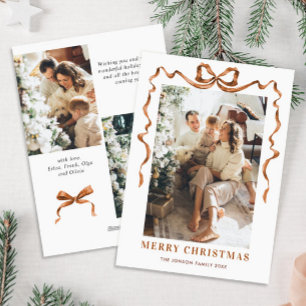 Funky Merry Christmas Boho-Band Bogen 3 Foto Feiertagskarte