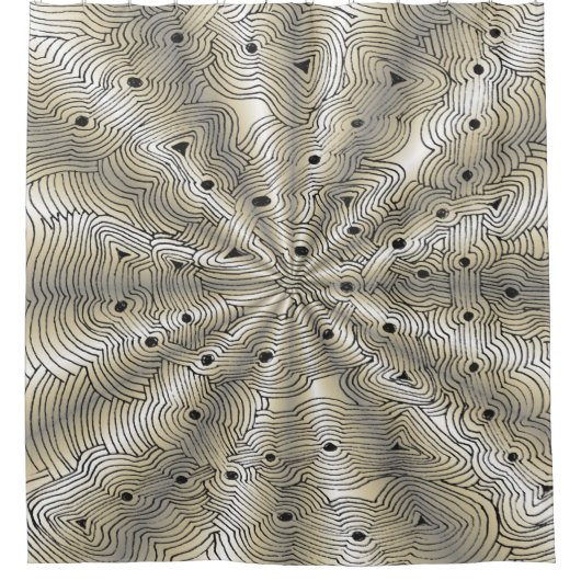 Funky Metallic Abstrakt Ant Farm Doodle Duschvorhang (Vorderseite)