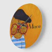 Funky Miaou Wall Clock! Große Wanduhr (Winkel)