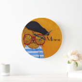 Funky Miaou Wall Clock! Große Wanduhr (Zuhause)