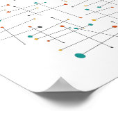 Funky Mid Century Lines and dots Retro Poster (Ecke)